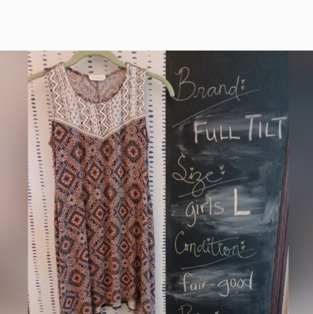 FULL TILT: Soft Lace Top Dress Aztec Print